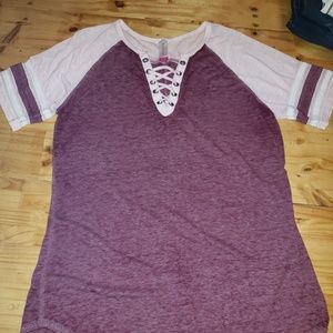 Jersey look top with tie up front